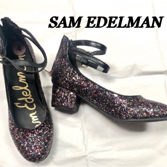 SAM EDELMAN junior/young girls allover sparkle dress shoes 2in heel size4 NWT👠 - Picture 6 of 6